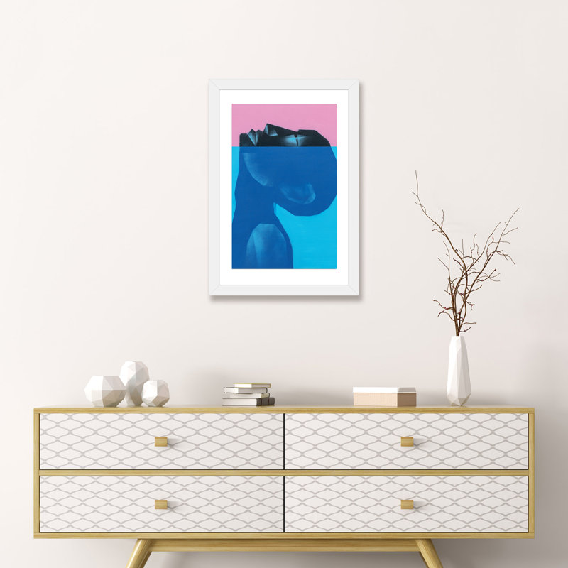 " Peace In Water " by VCalvento, White, 32" H x 24" W, Framed Print with Mat