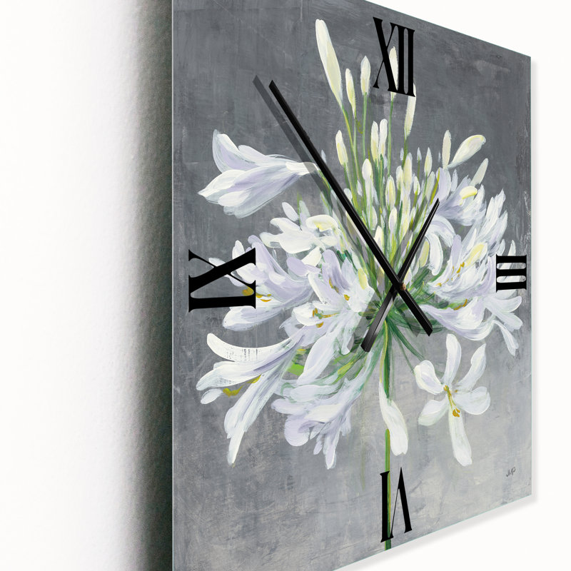 Flower Cleome Splash I - Horloge murale traditionnelle, Grand
