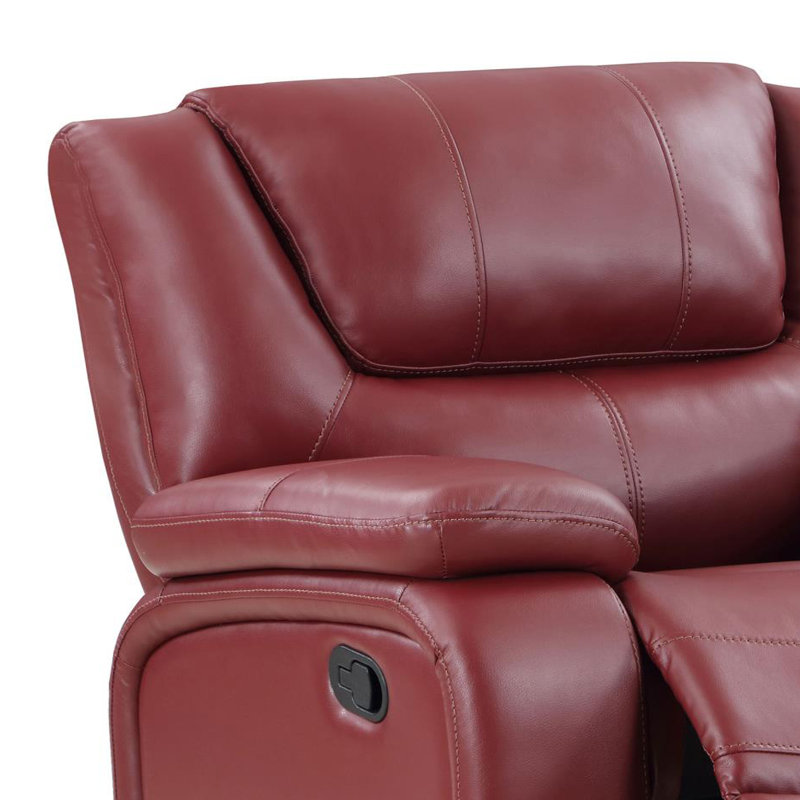 Fauteuil inclinable et oscillant rembourré noir, Similicuir rouge