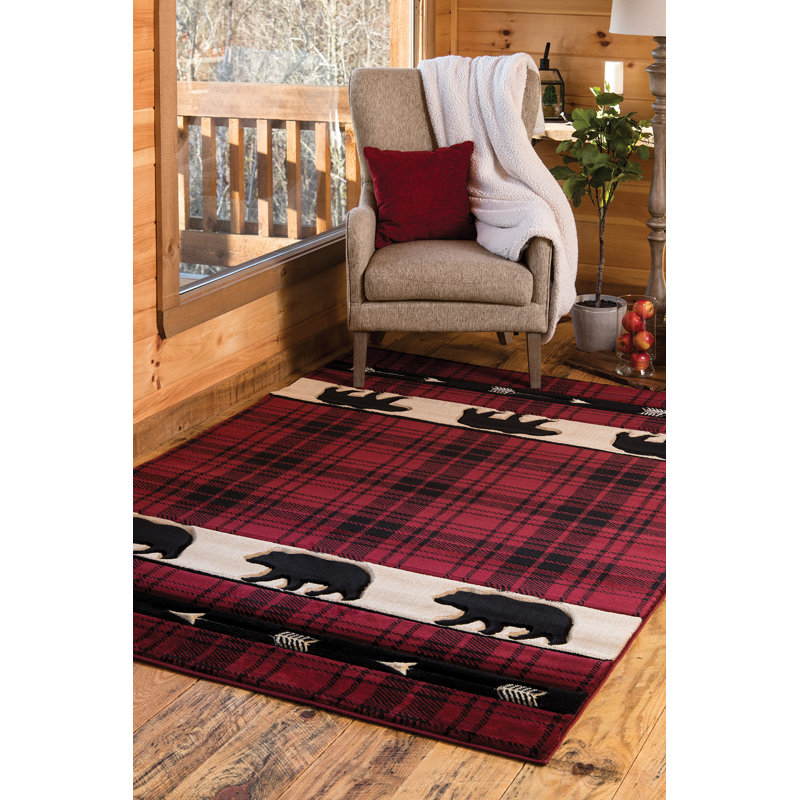 Ensminger Plaid Water Resistant Kitchen Mat