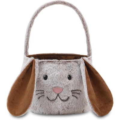 Panier de lapin de Pâques, sacs mignons de seau de Pâques avec oreilles de lapin pour la chasse aux œufs de Pâques, décorations de Pâques, rangement de cadeaux de bonbons (rose / blanc)