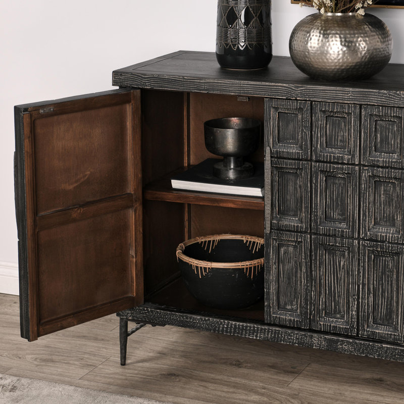 Willmark 106" Sideboard, Timeworn Black