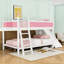 Lit superposé double en bois avec glissière, échelles et tablettes intégrées-129595883