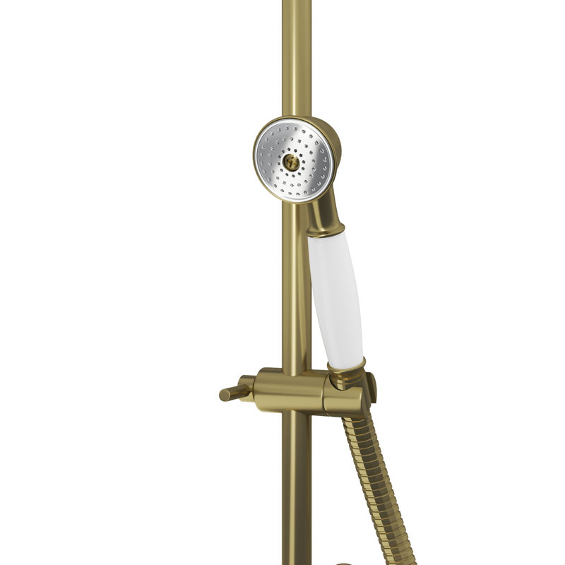 Abyss 8 x 21 1/4 Shower Faucet Set with Handshower, Brushed Brass