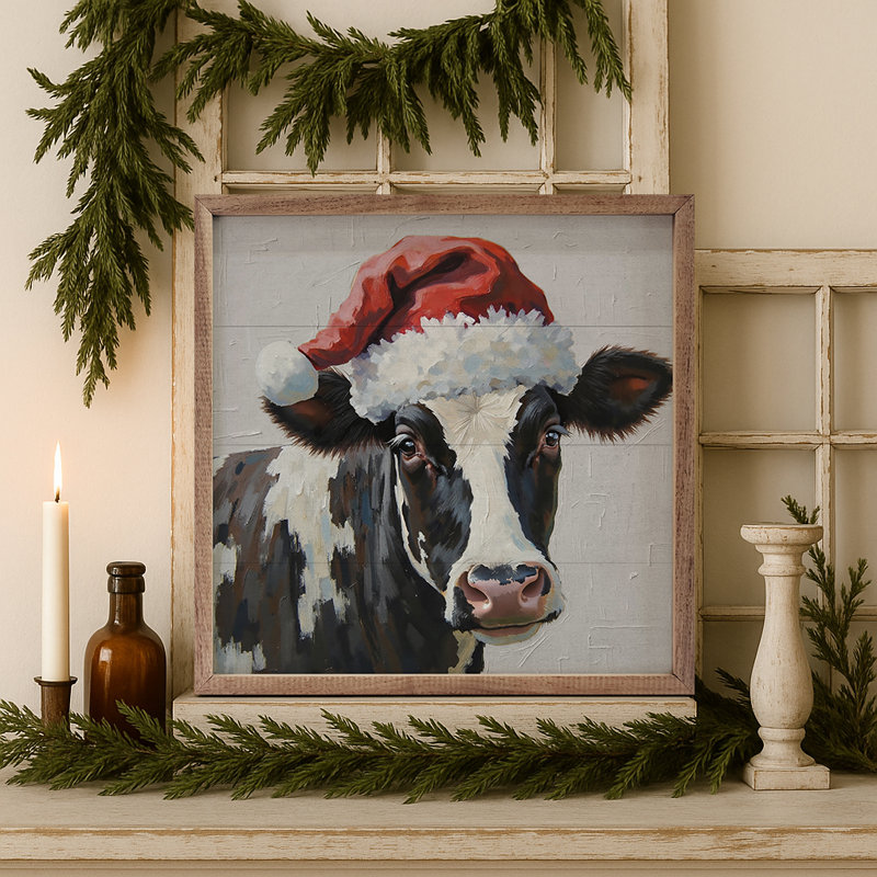 Vache laitière de Noël, H 24 po x l 24 po