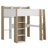 Wood Loft Bed With Built-In Storage Shelves, Clothes Rails And Desk-1540950303