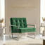 Fauteuil d'appoint en velours rose Glam avec structure chromée-1767615946