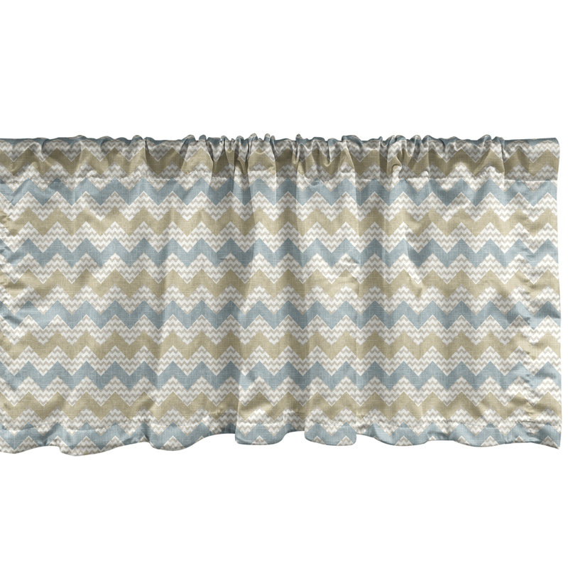 Ambesonne Valance Pack of 2 Herringbone Line Pattern, 42" W x 12" L