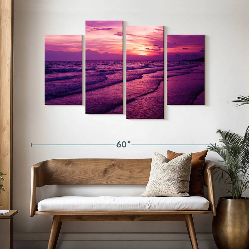 Gillard mauve Gillard coucher de soleil, H 32 po x l 52 po