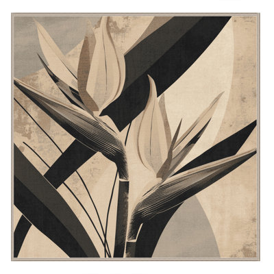 Machine Washable Pascasio Bird Of Paradise Modern & Contemporary Abstract Rug in Beige – Beige Binding