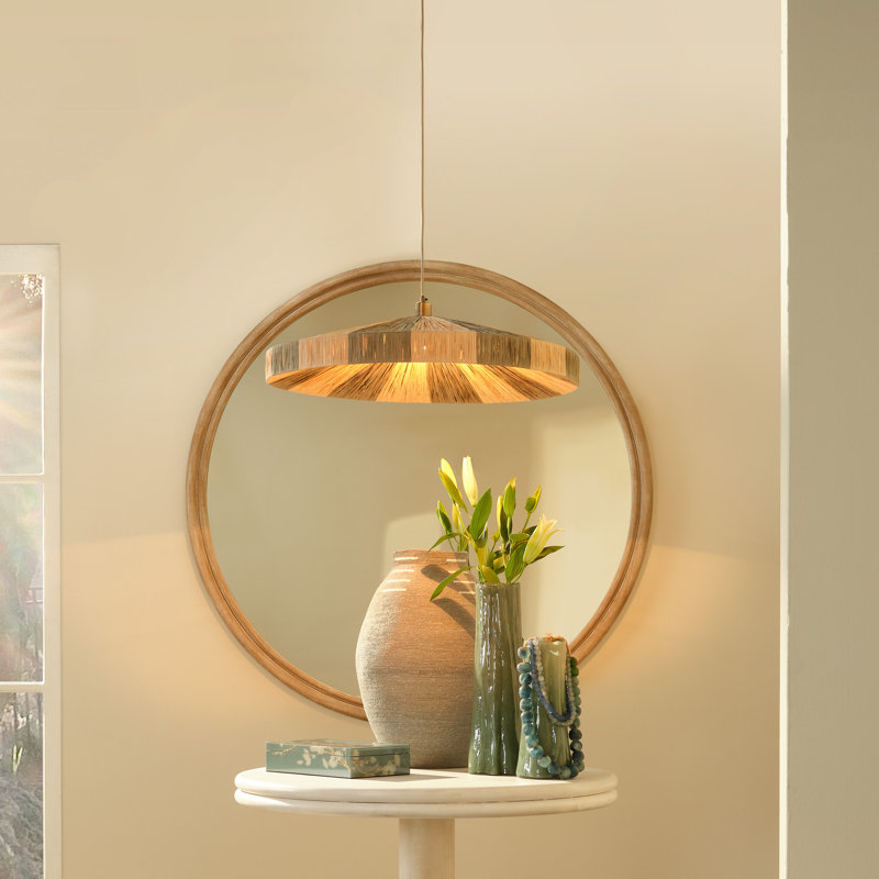 Riley Wood Round Wall Mirror, Extra Large