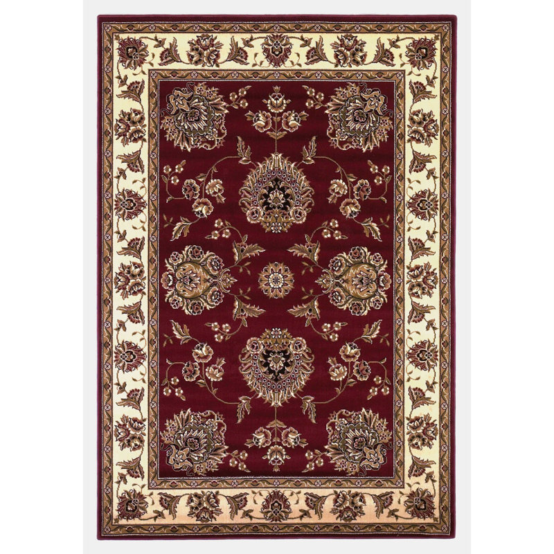 Tapis rouge / ivoire Stian, Rectangle 1 pi 8 pi x 3 pi