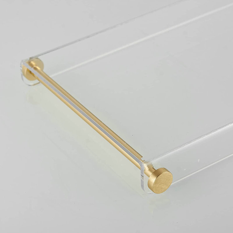 Clear Acrylic Freestanding Bathtub Tray with Gold Rails