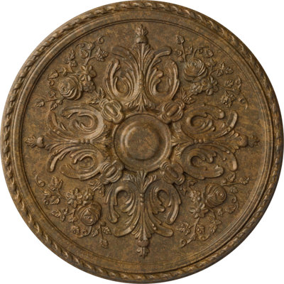 Endurathane Bradford Ceiling Medallion, 32 5/8"OD x 2"P (Fits Canopies up to 6 5/8"), Hand-Painted Rubbed Bronze Finish