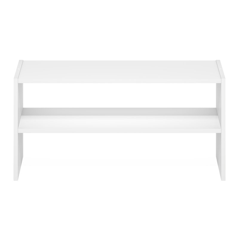 Furinno FANO Shoe Rack, 24-Inch Width Shoe Organizer, Stackable Shoe Storage, 11.7 x 24.2 x 11.7, for Closet Entryway, Office, Garage, White
