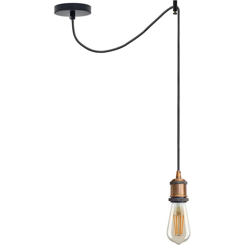 1 - Light Single Pendant, Yellow Brass