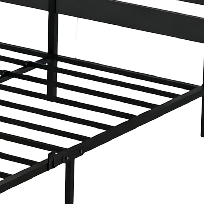 Structure de lit plateforme double avec lumières DEL et ports USB et rangement sous le lit