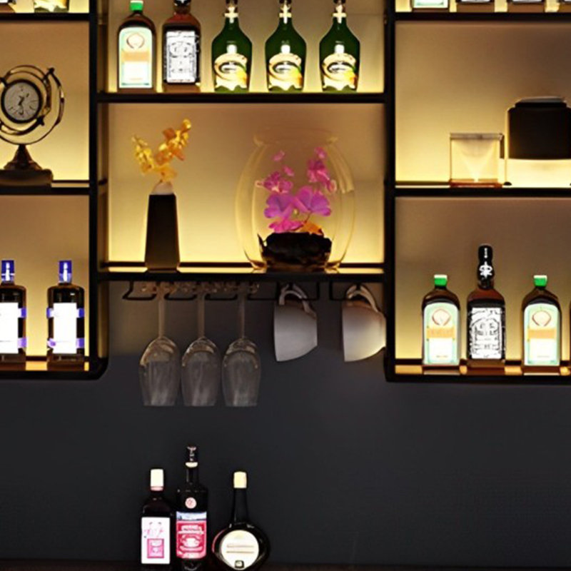 Simple multi-layer wall-mounted wine rack, 47.2" H x 78.7" W x 7.8" D