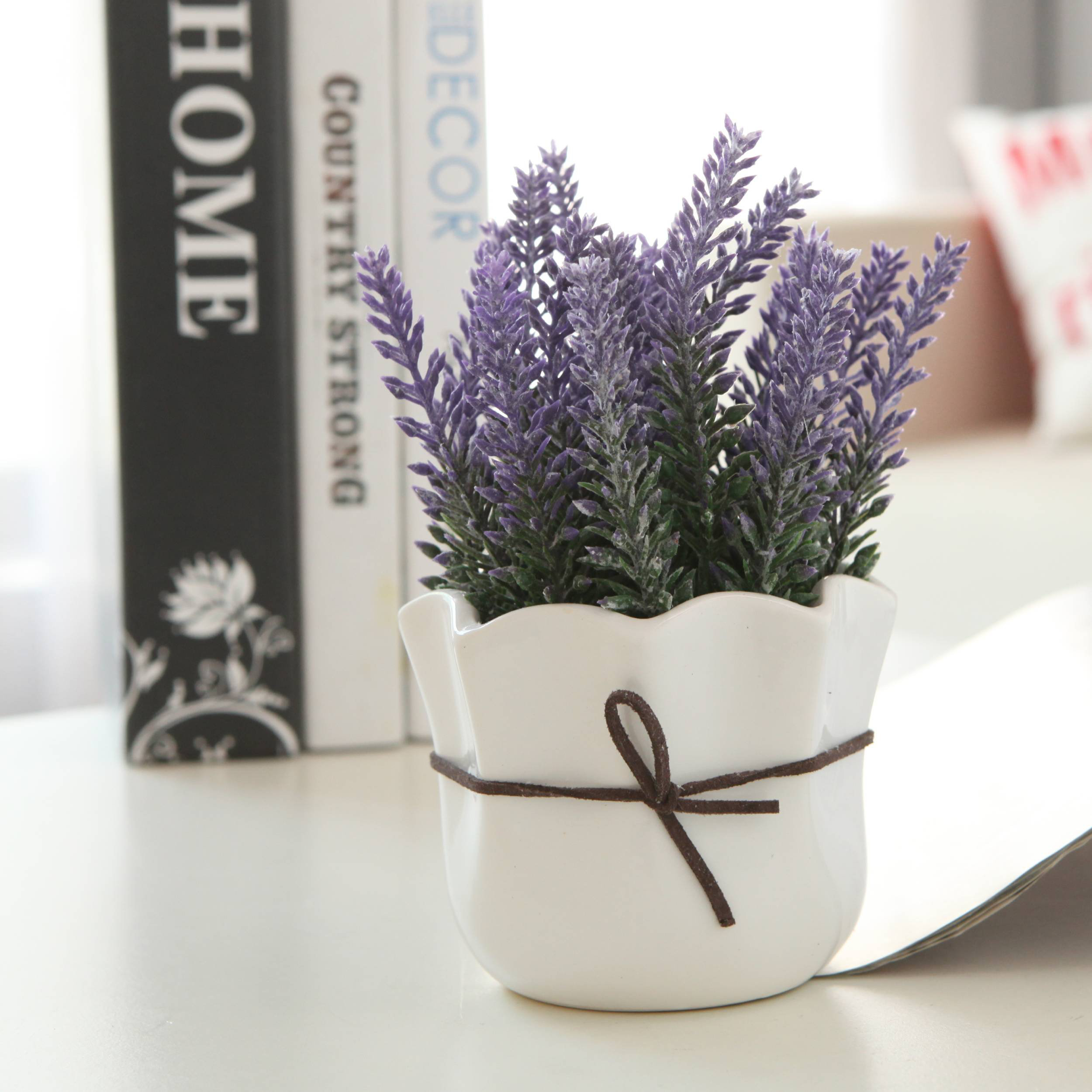 Primrue Faux Lavender Fake Flower Arrangement In Pot Wayfair