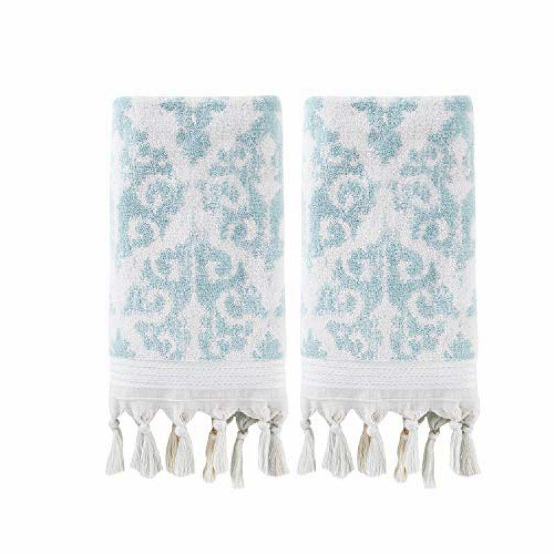 AquaLux Turkish Cotton Hand Towel Set - Mirage Fringe Collection