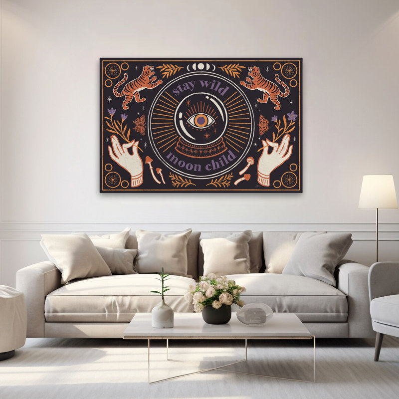 Spooky Symbols I - All Seeing Eye Animals - art céleste noir, H 40 po x l 60 po