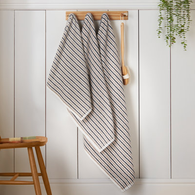 Rice Weave Stripe Cotton Bath Sheet