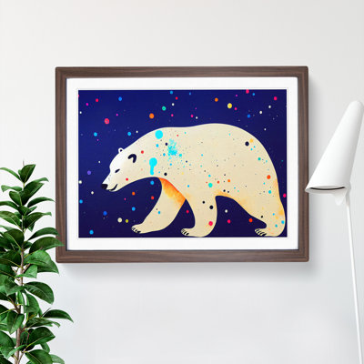 Splashed Polar Bear Abstract - Framed Print