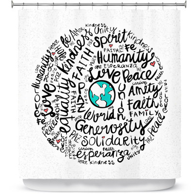 Rideau de douche simple à messages positifs