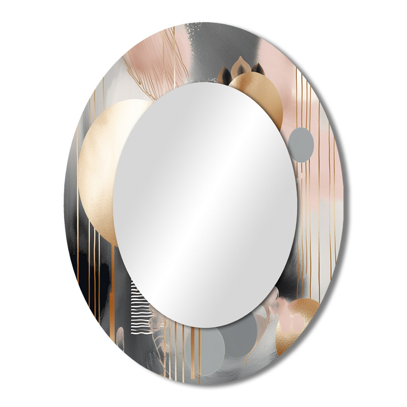 Miroir mural ovale rose, 43 po x 33 po