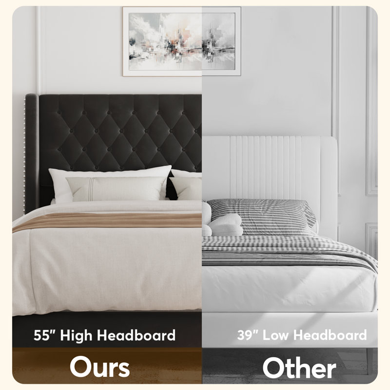 Queen Size grey Diamond Bed Frame, Gray, Queen