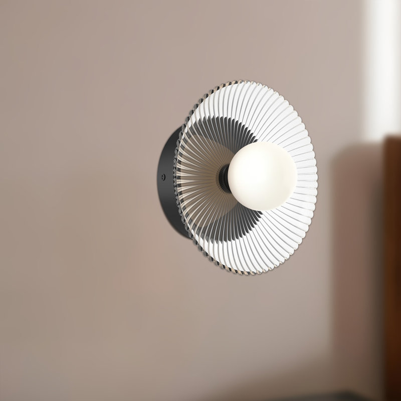 Matte Black Glass Dimmable LED Vanity Sconce