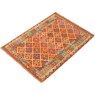 Tapis décoratif en laine de conception unique 4 pi 3 po x 5 pi 10 po noué à la main New Age