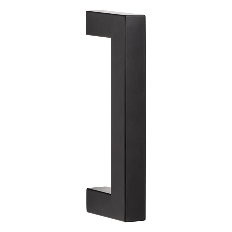 Square Barn Door Handle with Flush Handle, 8", Matte Black