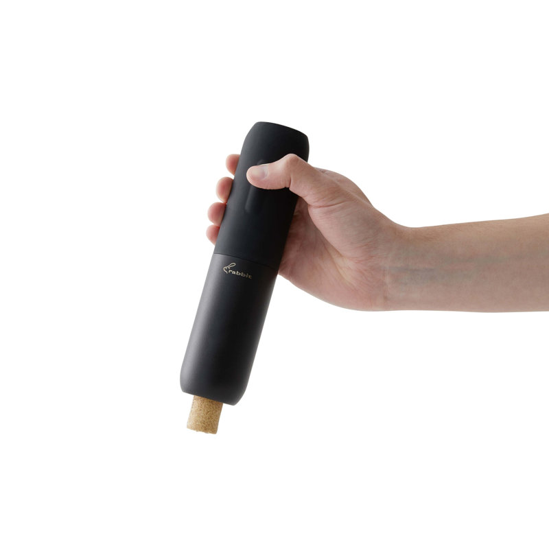 Rabbit Compact Electric Corkscrew Wine Bottle Opener, Black