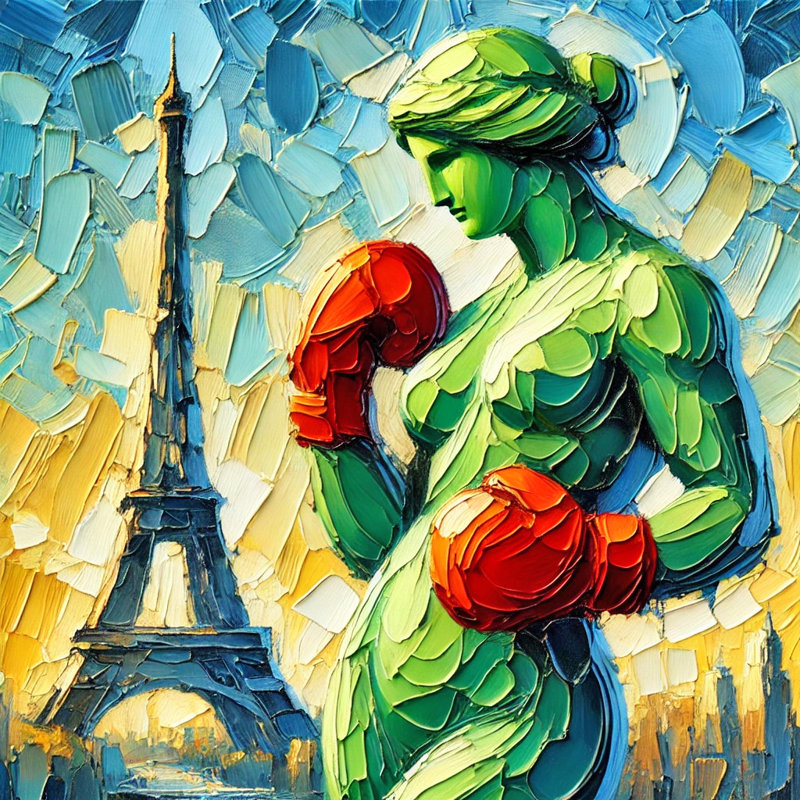 «Paris Boxing Spirit», art mural sur toile tendue, H 30 po x l 30 po x P 1,5 po