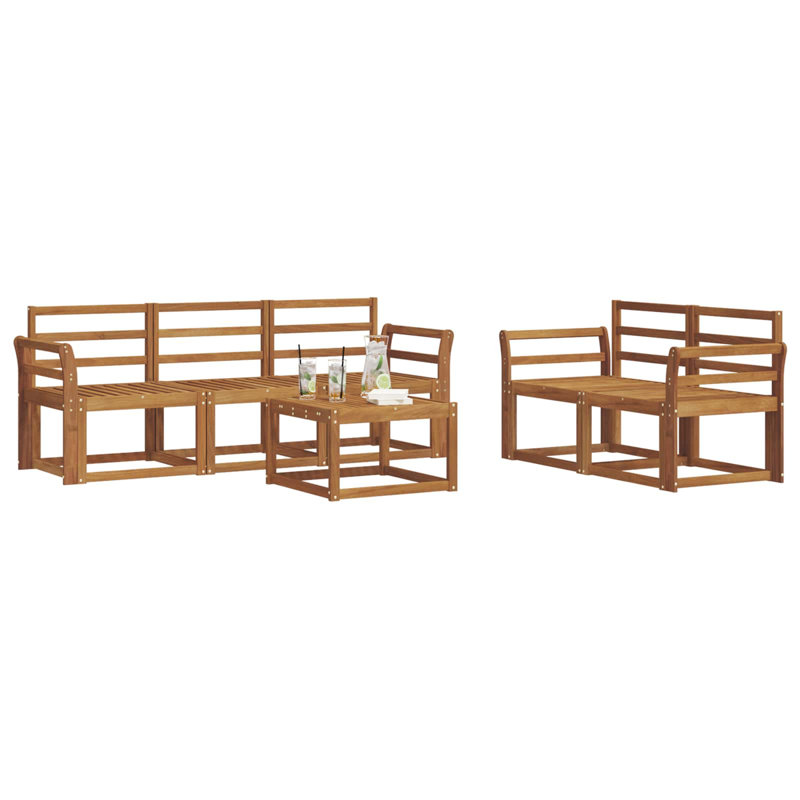  Outdoor Sofa Set Solid Acacia Wood Sectional Garden Furniture Modern