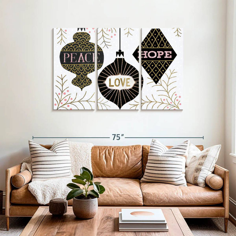 Ornements de Noël Lelend Jolly Peace Love Joy, H 36 po x l 57 po