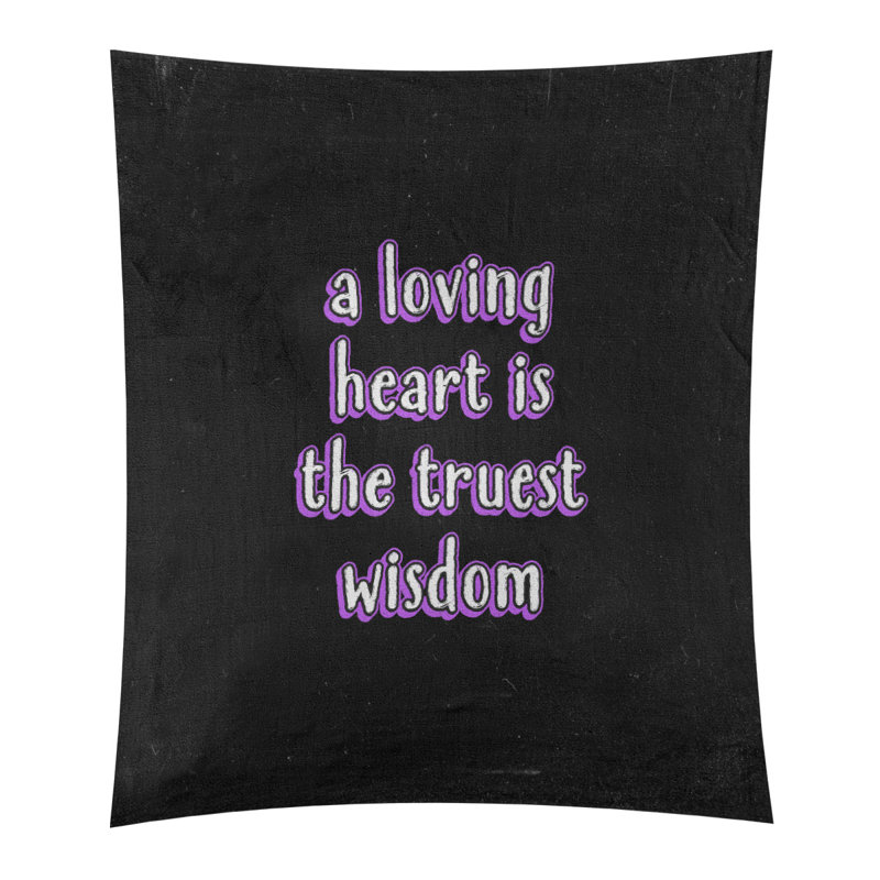 Tapisserie en polyester avec citation en polyester, H 104 po x l 88 po, Mauve