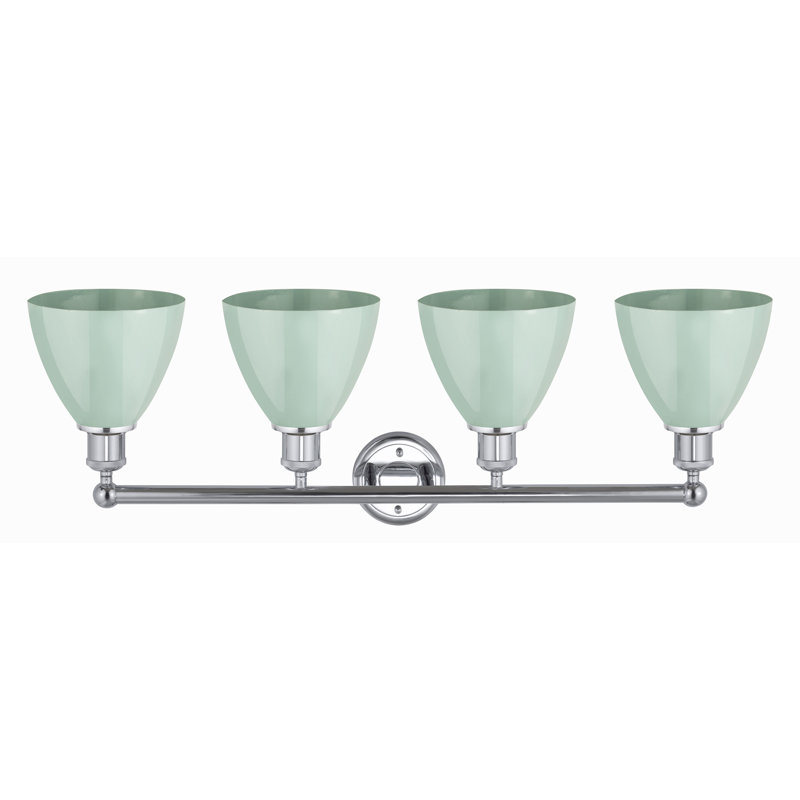 Éclairage pour meuble-lavabo à 4 lumières à intensité variable Amylee, Chrome poli, Écume de mer