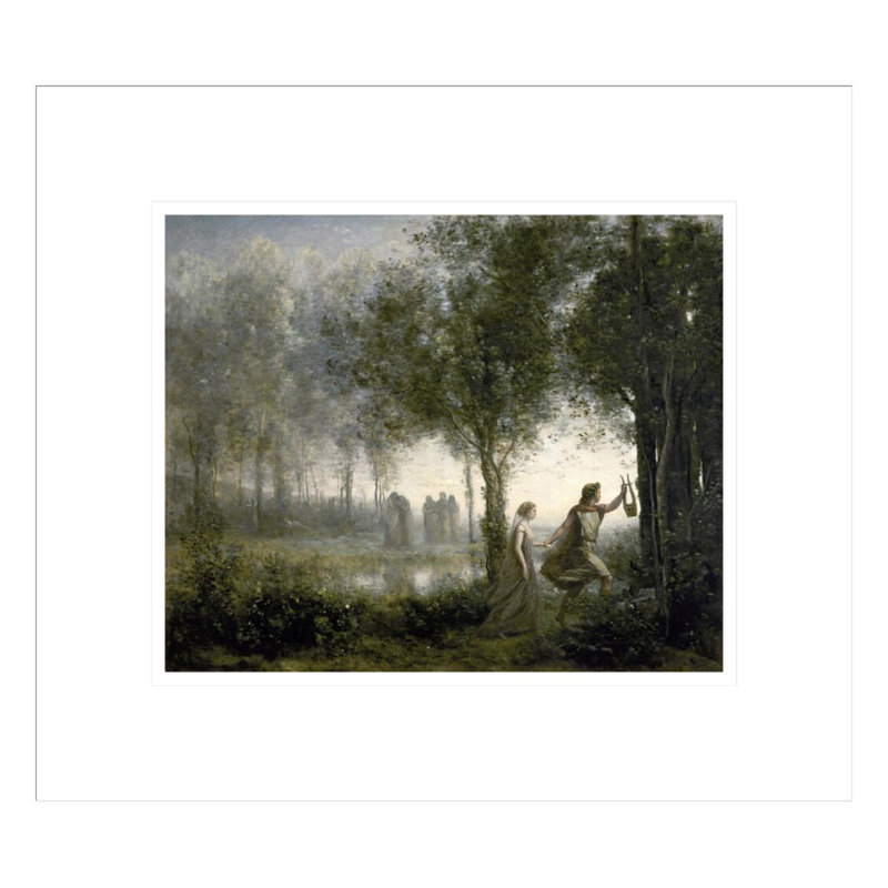 Orphée menant Eurydice des Enfers par Jean-Baptiste-Camille Corot, impression giclée encadrée, H 13,75 po x l 15,51 po