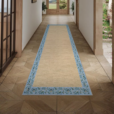 Tapis floral à bord doux lavable à la machine avec envers antidérapant et non délestable