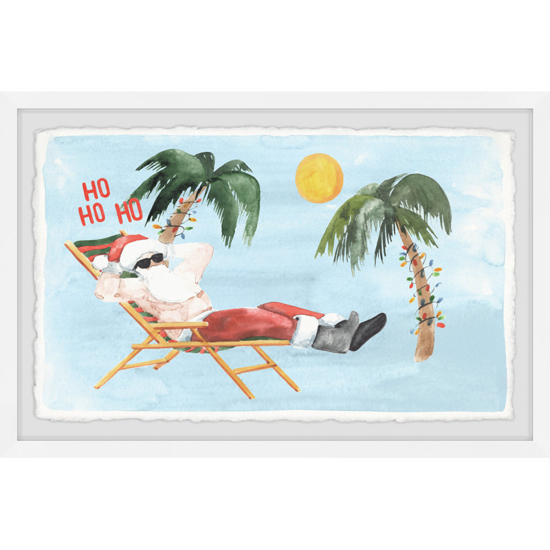 Santa Goes On Vacation - Single Picture Frame Painting, 41cm H x 61cm W x 3.81cm D
