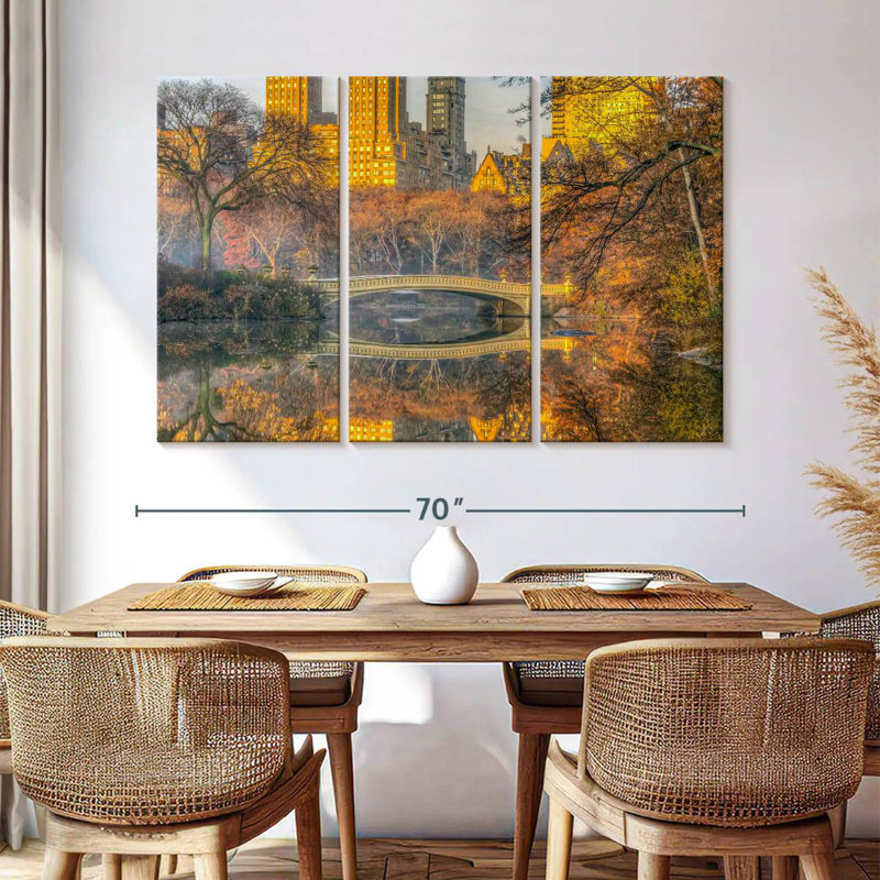 Nicci Bow Bridge en automne, H 42 po x l 65 po