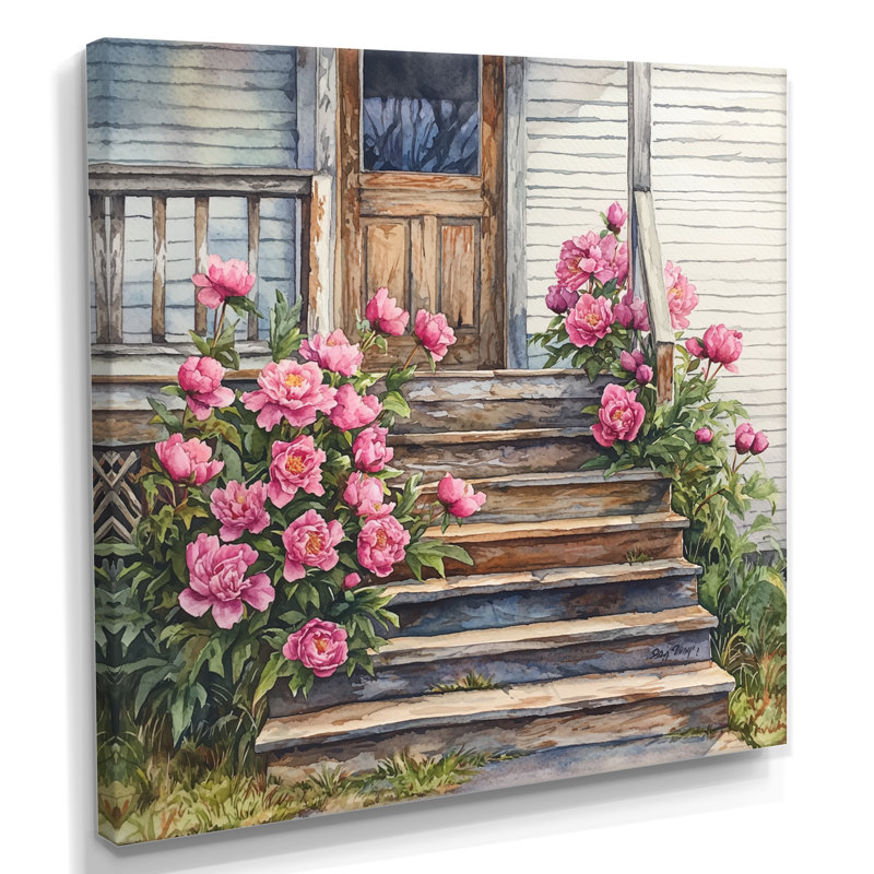 Deshazo, pivoines par The Farmhouse Steps - pivoines, art mural sur toile, Toile tendue, Ne s’applique pas, H 30 po x l 30 po