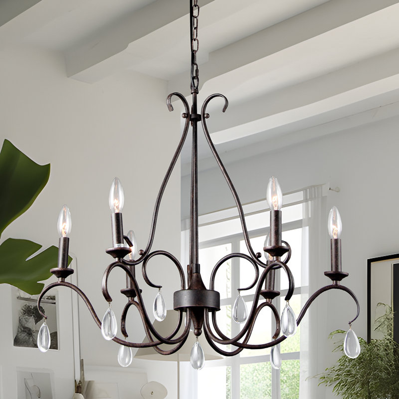 Lustre empire classique 6 lumières de style bougie Saban
