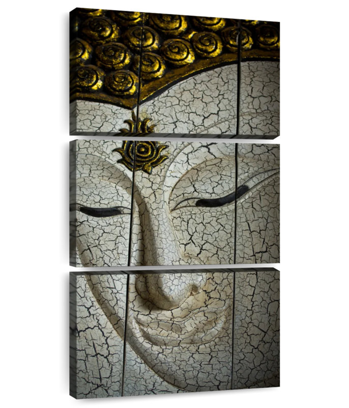 Visage de bouddha intemporel, H 52 po x l 24 po