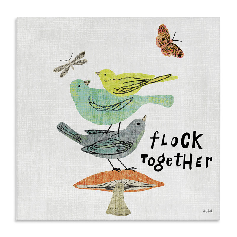 "Flock Together Birds", art mural par Sue Schlabach, H 30 po x l 30 po
