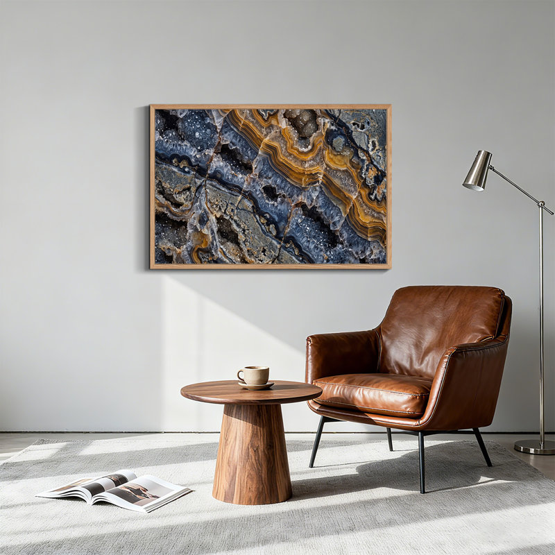 «Layered Brown and Grey Agate», art mural sur toile, 18"H x 24"W