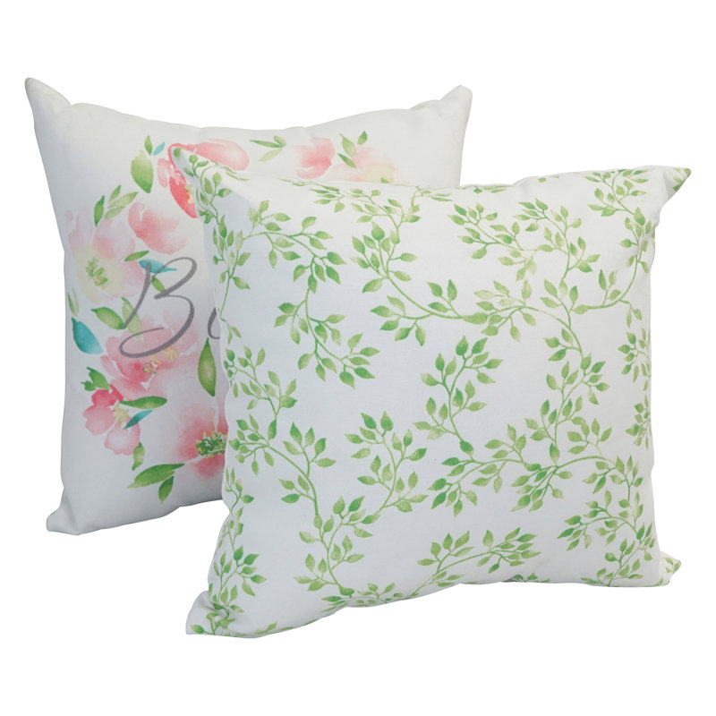 Floral Outdoor Reversible Throw Pillow