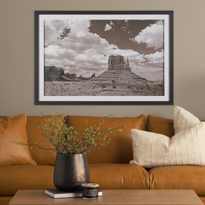Monument Valley II Sepia By Debra Van Swearingen A Hand Embellished Framed Art Print Matted Under Gl
